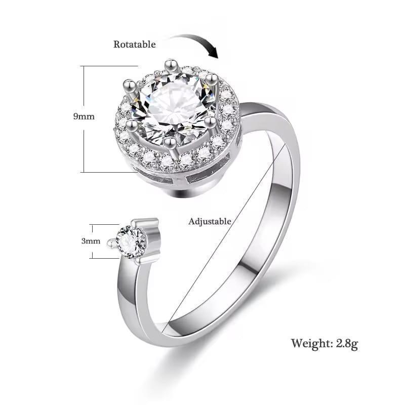 Elegant Spinning Silver Ring For Women
