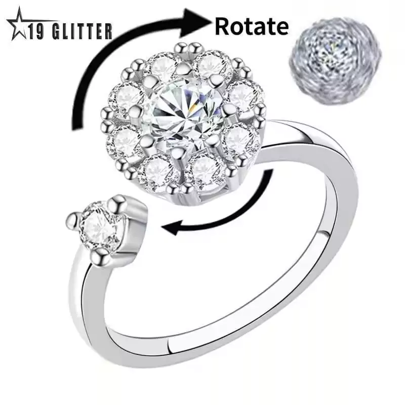 Elegant Spinning Silver Ring For