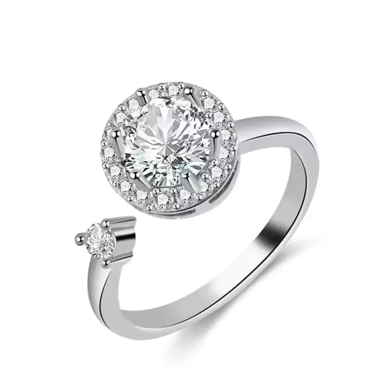 Elegant Spinning Silver Ring For Women