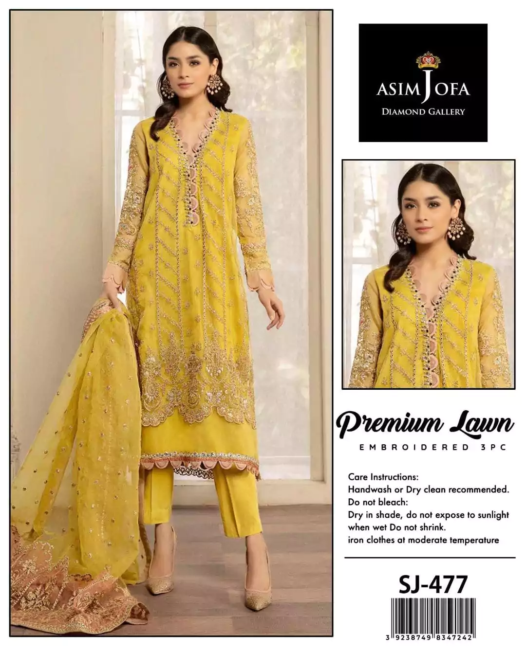 Elegant Yellow Embroidered Suit 