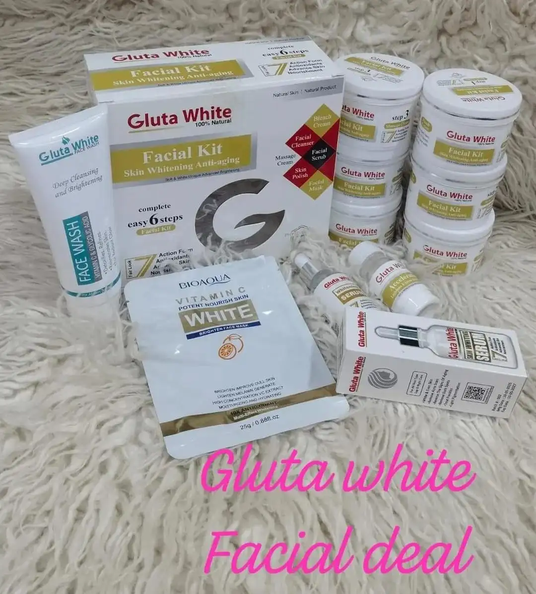 Gluta White 4 in 1 Skincare Bundle 200 ML Pack of 4