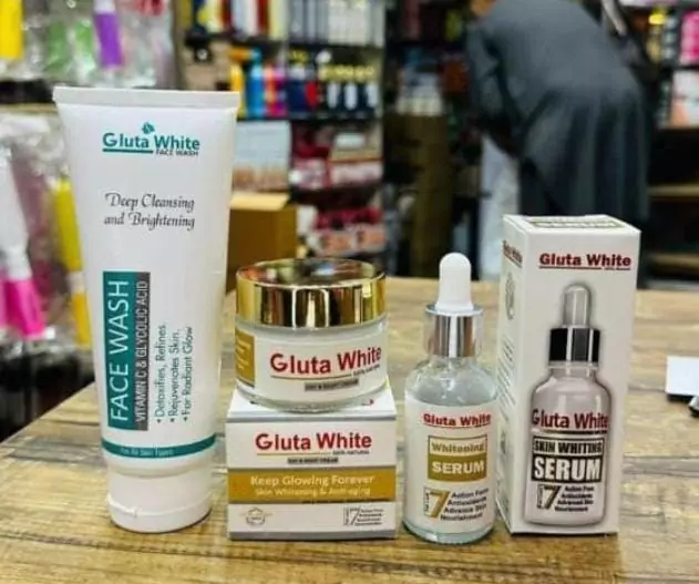 Gluta White Pack of Night Cream, Face Serum And Face Wash 3 in 1