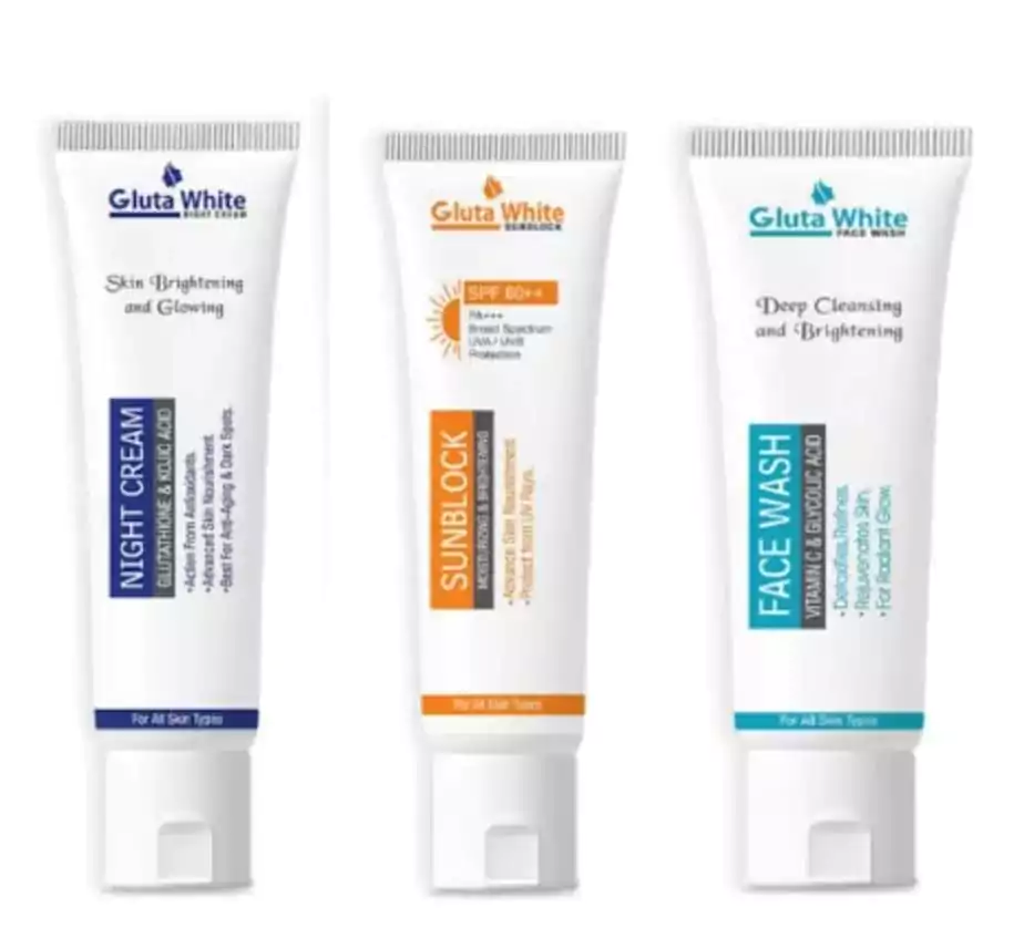 Gluta White Skincare Bundle 50ml Face Care Set 3 in 1