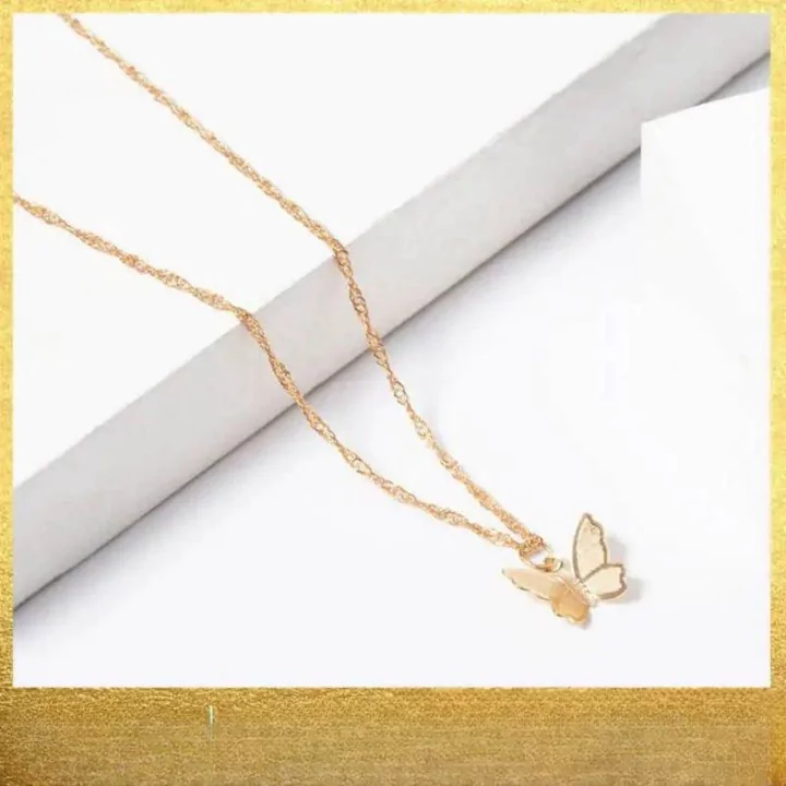 Gold Plated Elegent Butterfly Design Pendant Necklace