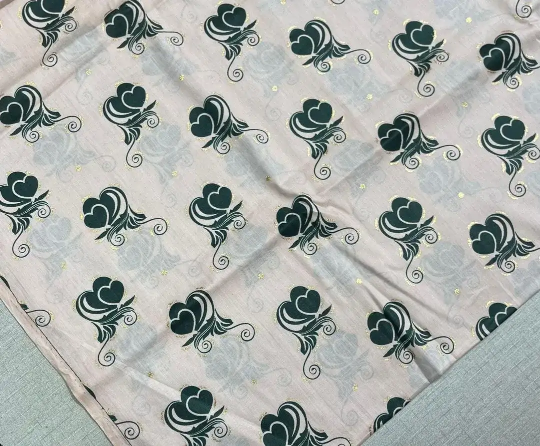 Green And Beige Floral Printed Lawn 2 Pcs Suit for Women