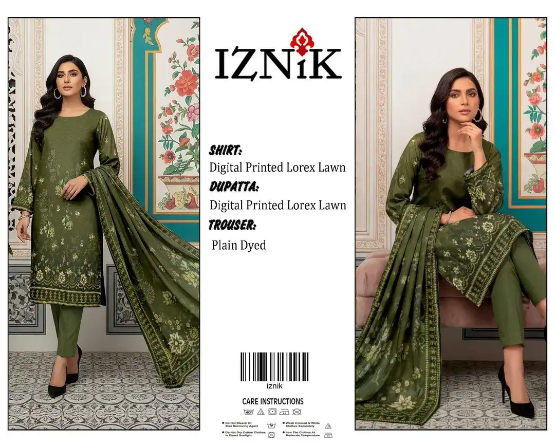 Green Digital Print Lawn 3 Pcs Women Suit VW934