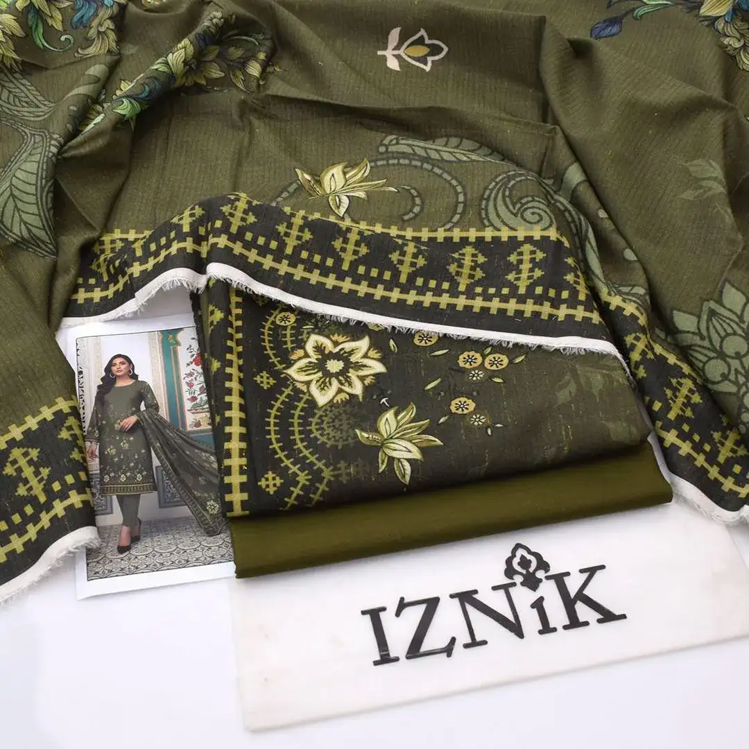 Green Digital Print Lawn 3 Pcs Women Suit VW934