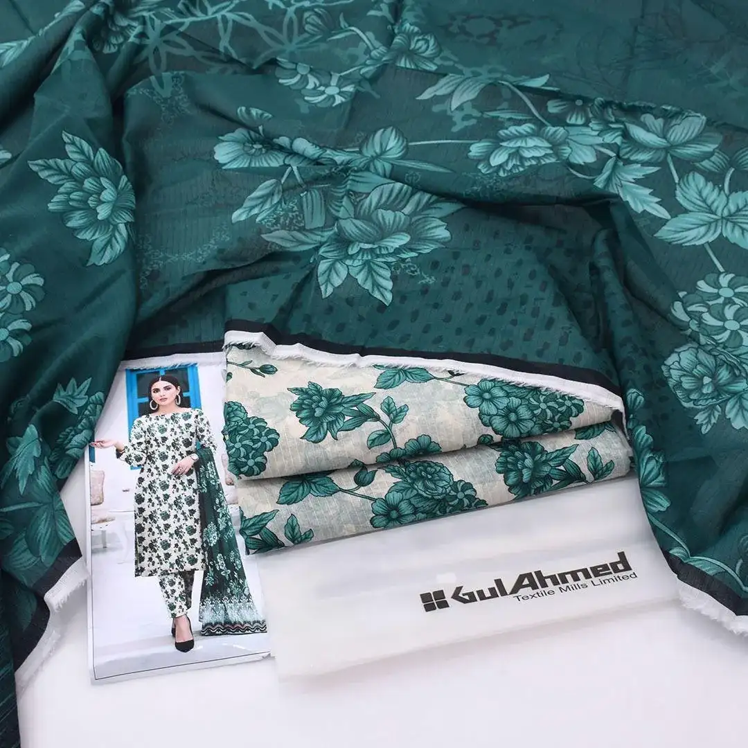 women unstitched suits - Gul Ahmed 3 Pcs Women's Unstitched Lawn Digital Print Suit VW710
