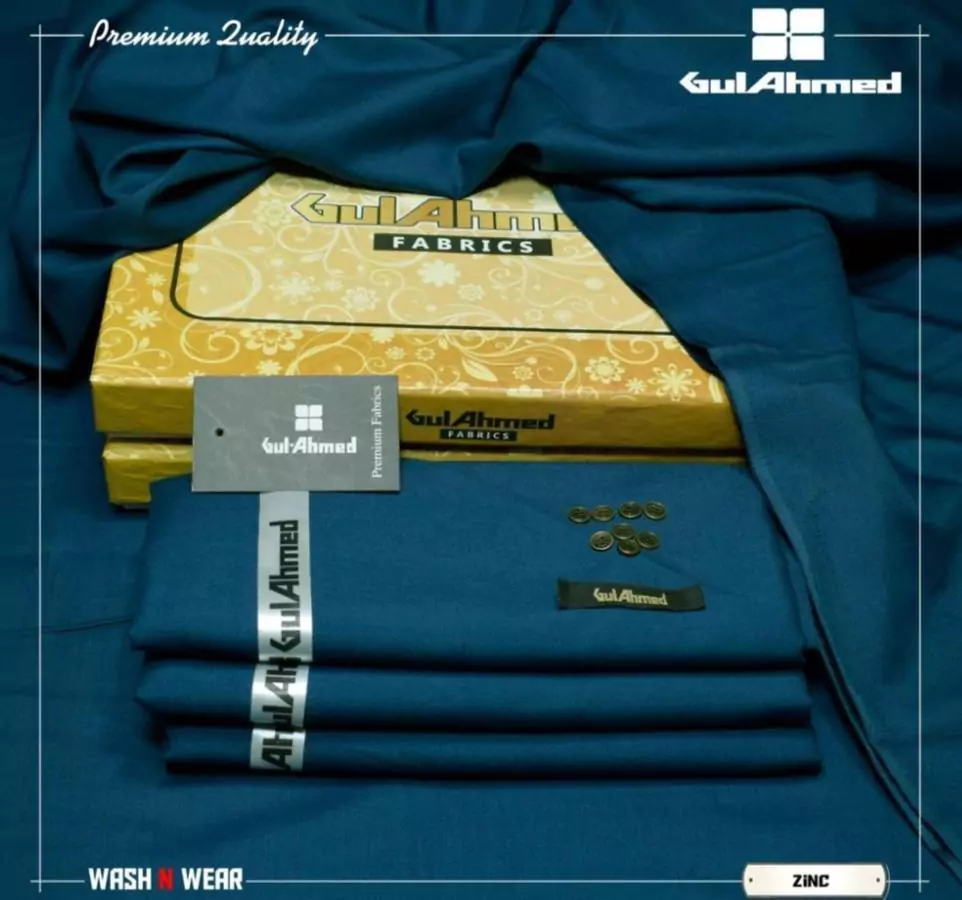  - Gul Ahmed Wash & Wear Plain Unstitched Suit for Men