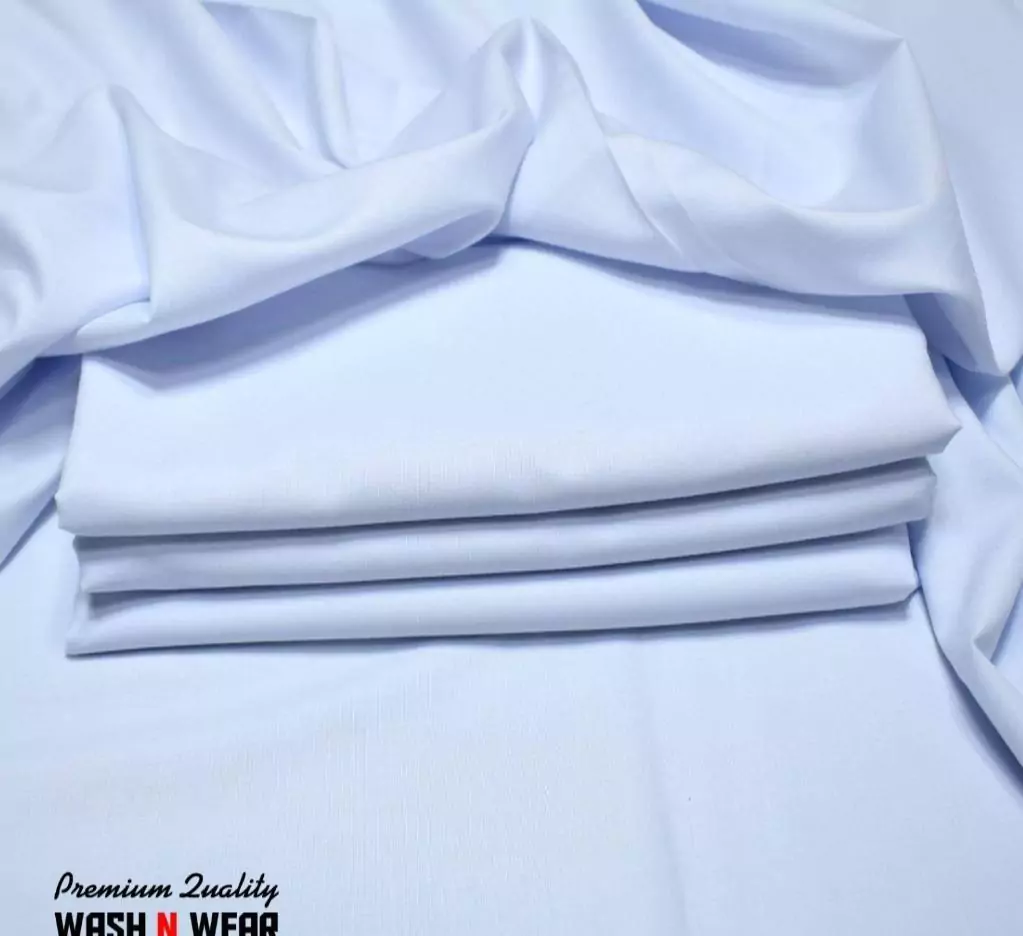 Gul Ahmed Wash & Wear Plain Unstitched Suit for Men in White