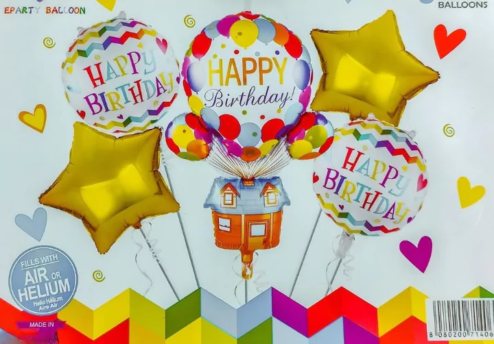 Happy Birthday Decoration Balloons, Pack of 5