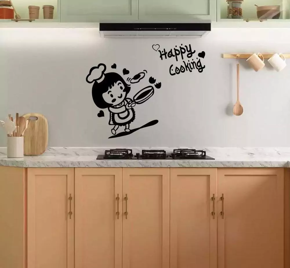 Happy Cooking Art Wall Sticker For Kit