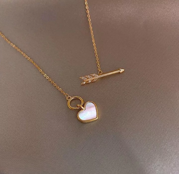 Heart Arrow Pendant Necklace For Women