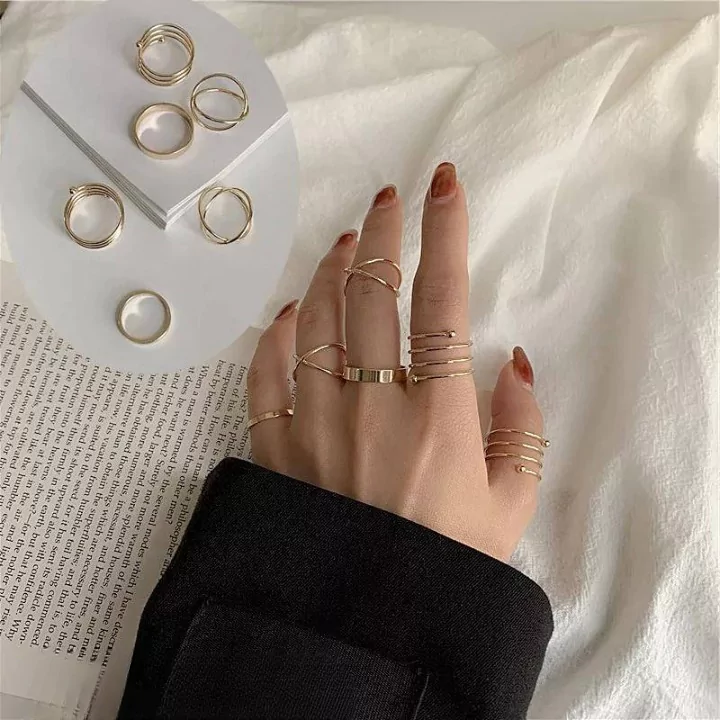 Hip Hop Pack Of 6 Rings Set For 