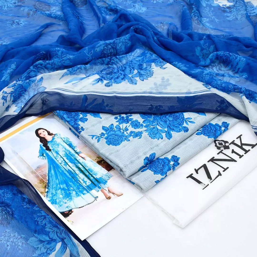 Iznik 3 Pcs Unstitched Lawn Printed Suit VV32