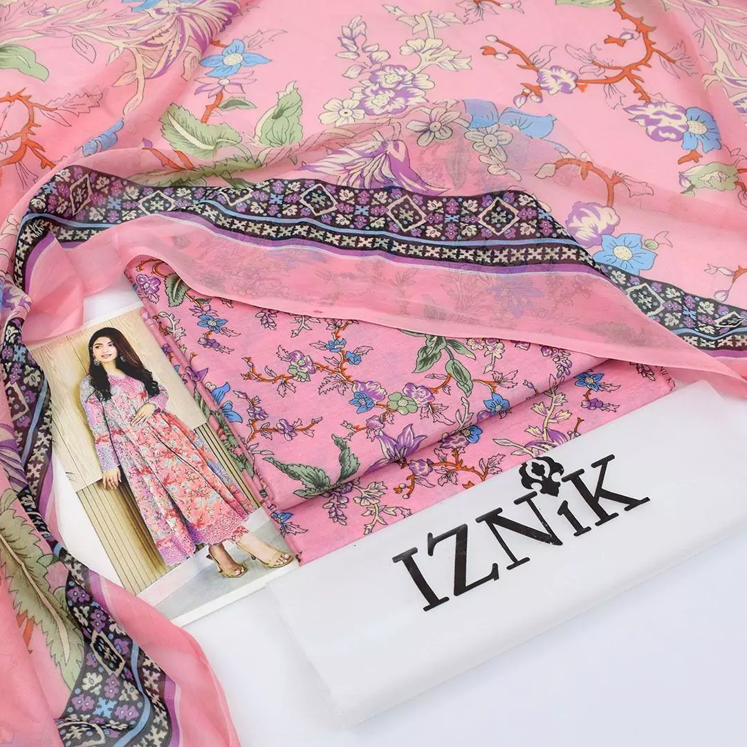 Iznik 3 Pcs Unstitched Lawn Printed Suit VV626