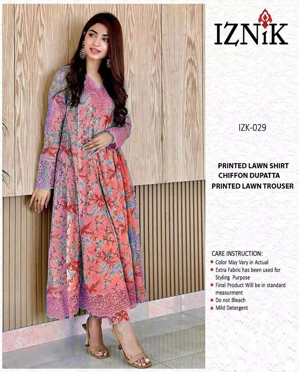 Iznik 3 Pcs Unstitched Lawn Prin