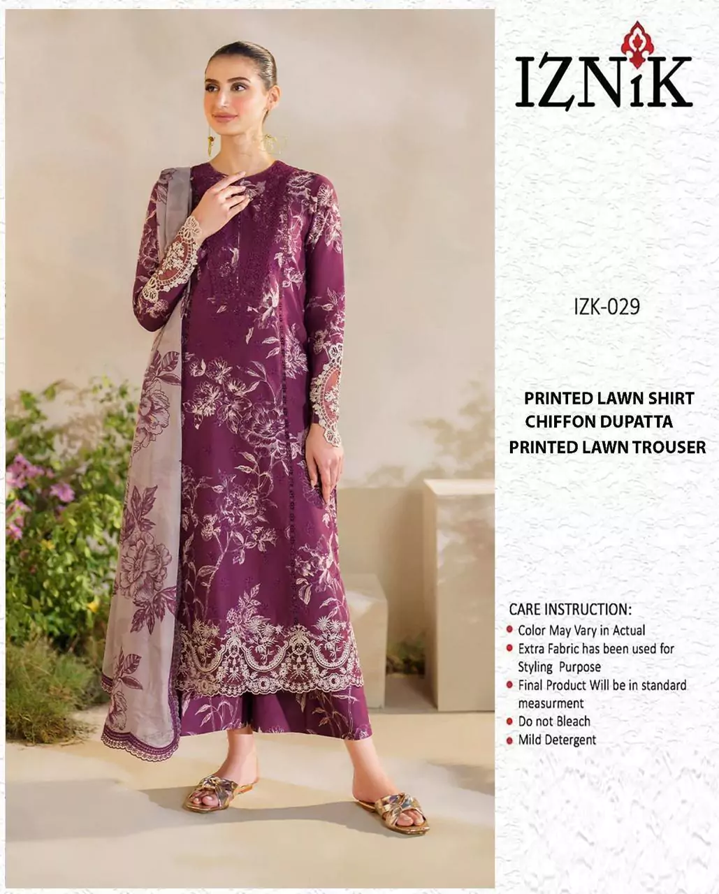 Iznik 3 Pcs Unstitched Lawn Prin