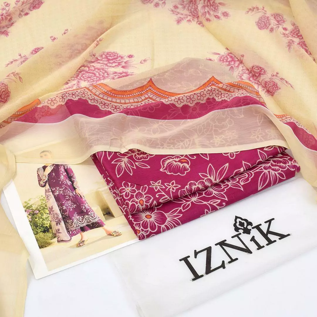 Iznik 3 Pcs Unstitched Lawn Printed Suit VV628