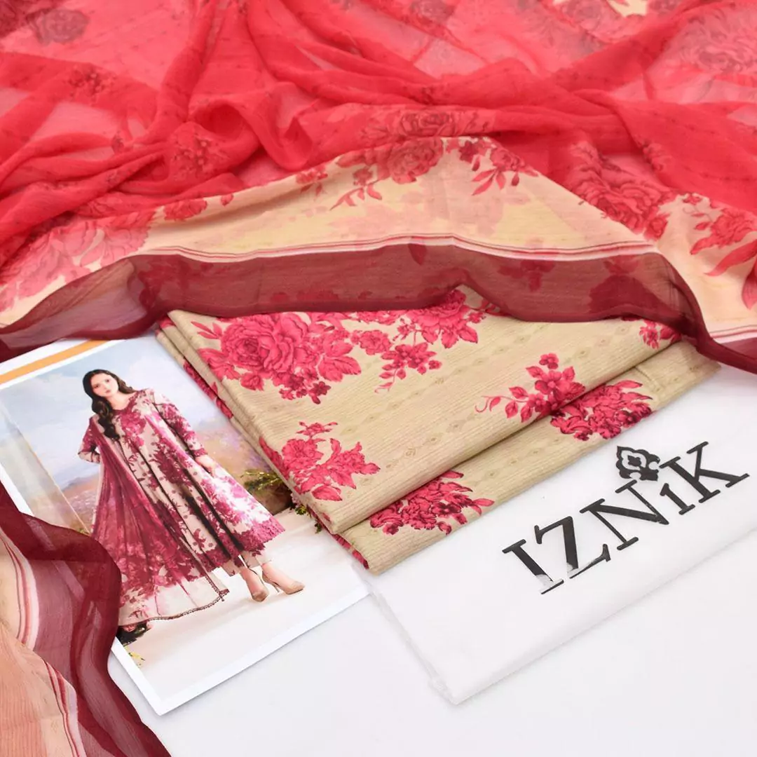 Iznik 3 Pcs Unstitched Lawn Printed Suit VV631