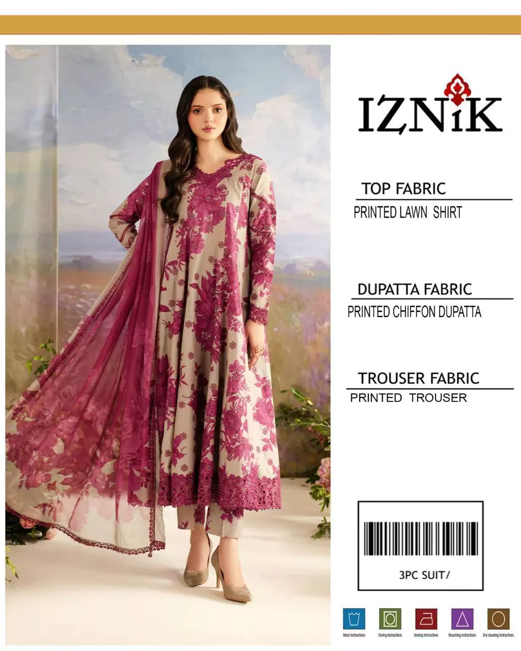 Iznik 3 Pcs Unstitched Lawn Prin