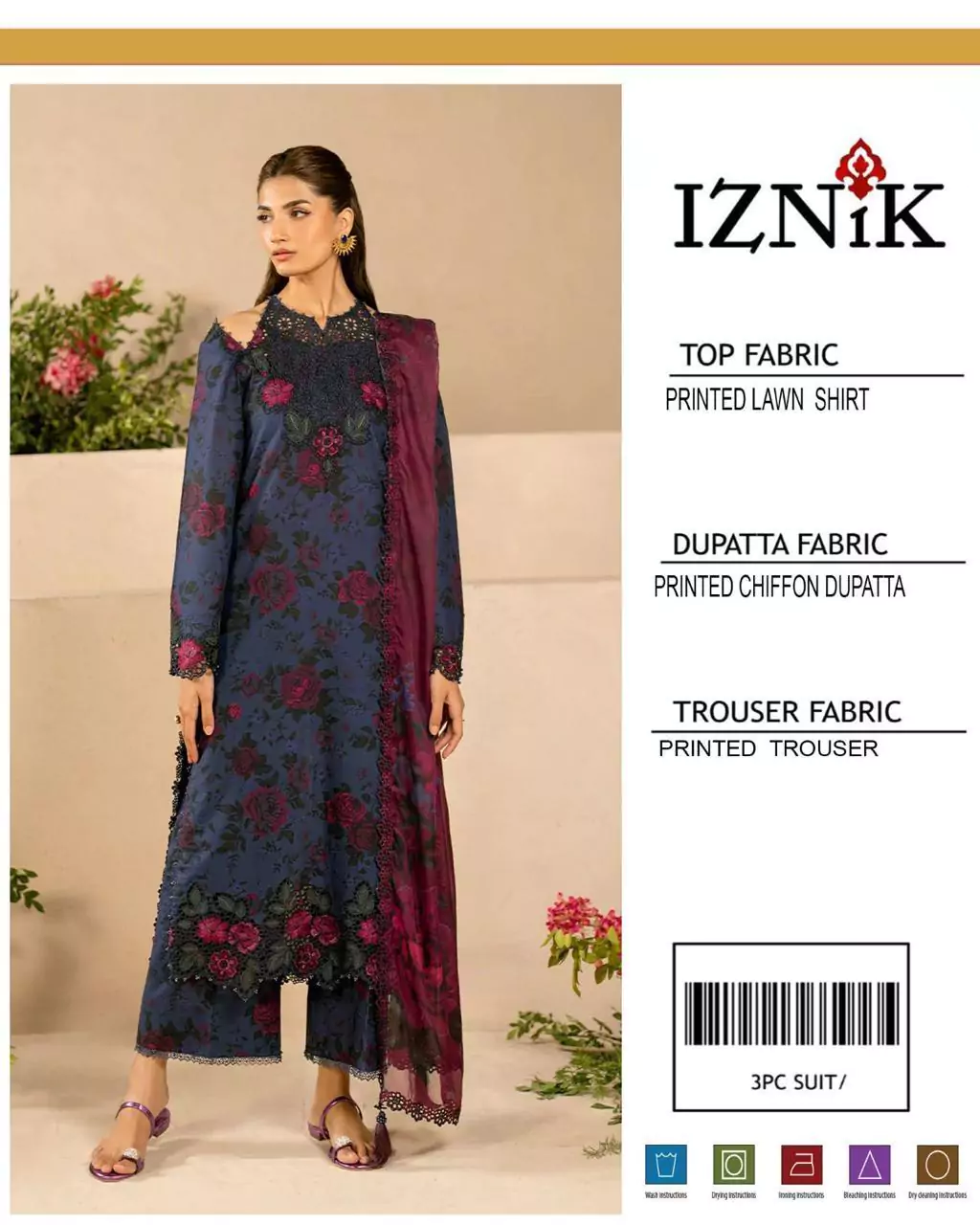 Iznik 3 Pcs Unstitched Lawn Prin