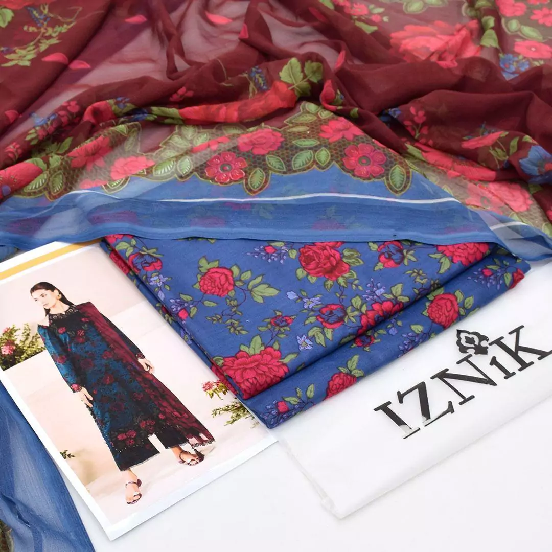 Iznik 3 Pcs Unstitched Lawn Printed Suit VV633