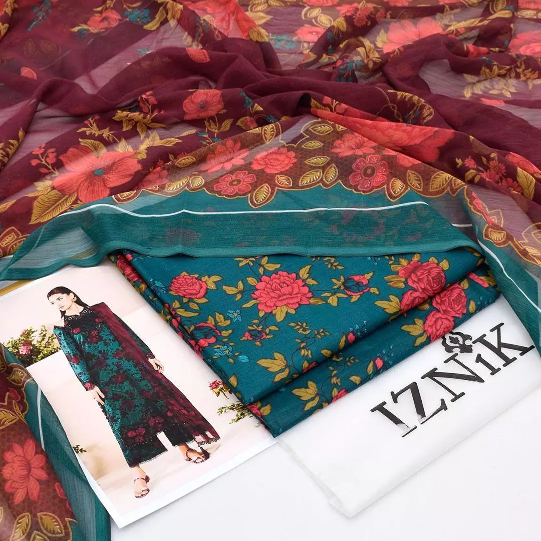 Iznik 3 Pcs Unstitched Lawn Printed Suit VV634