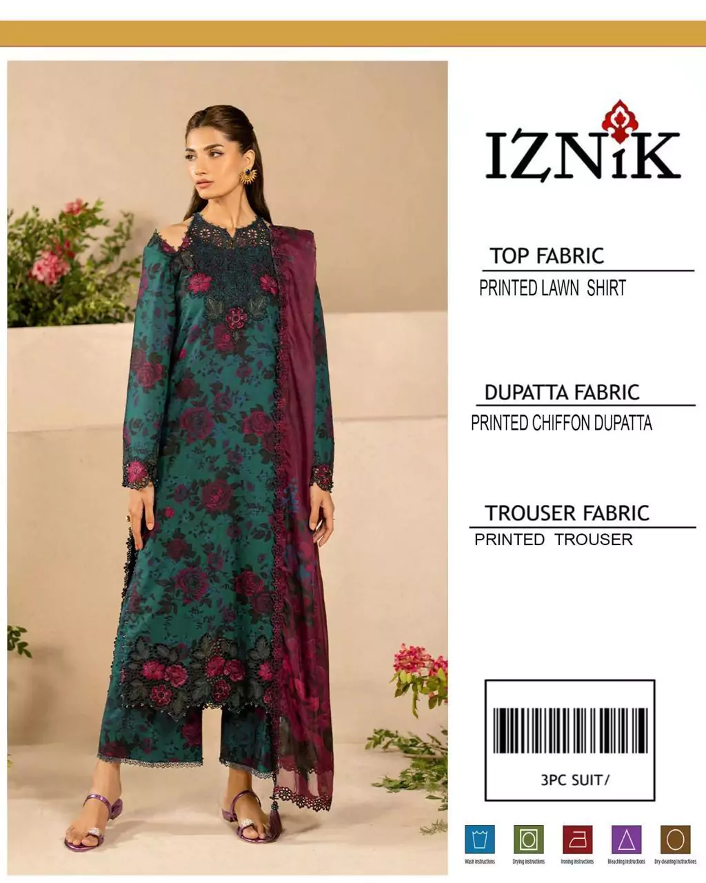 Iznik 3 Pcs Unstitched Lawn Prin