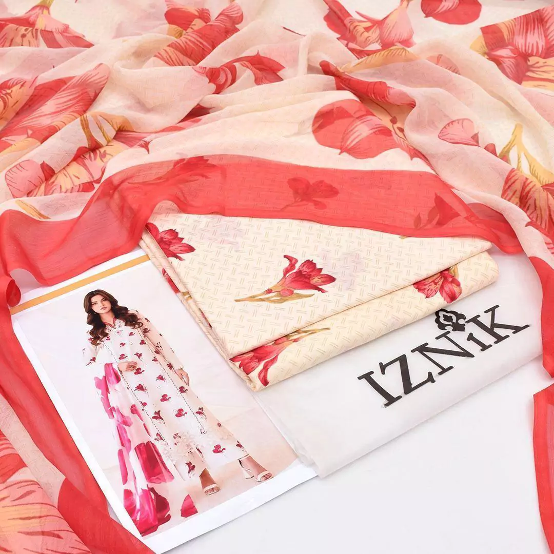 Iznik 3 Pcs Unstitched Lawn Printed Suit VV635