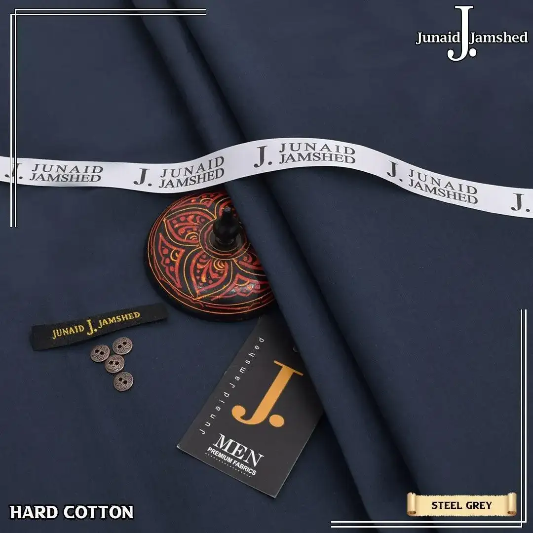 J. Men’s Unstitched Hard Cotton Plain Suit VW748
