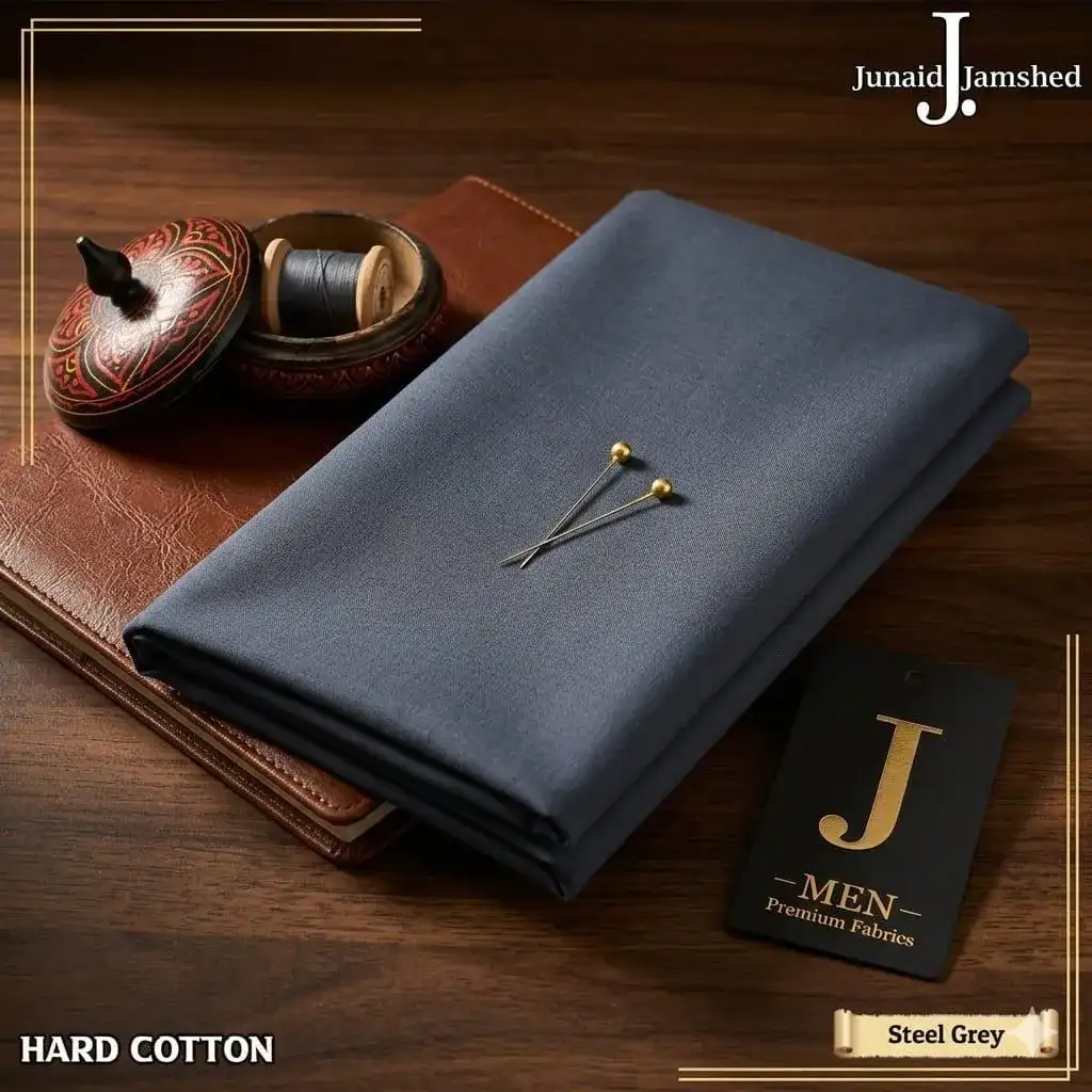 J. Men’s Unstitched Hard Cotton Plain Suit VW748