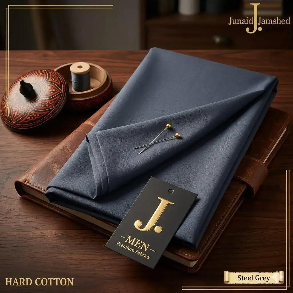 J. Men’s Unstitched Hard Cotton Plain Suit VW748