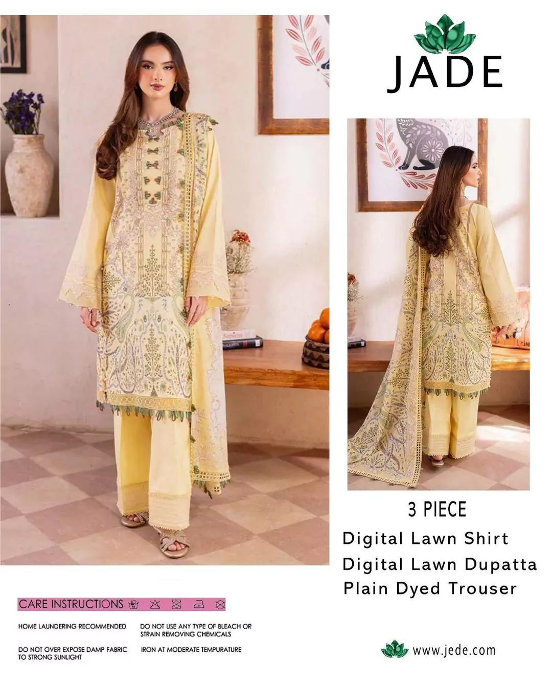 women unstitched suits - Jade 3 Pcs Women's Unstitched Lawn Digital Print Suit VV410