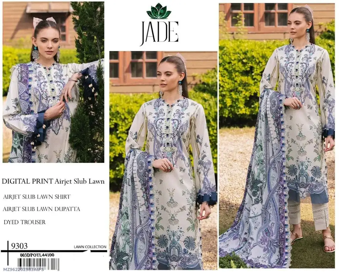 Jade Digital Print Lawn 3 Pcs Blue Set
