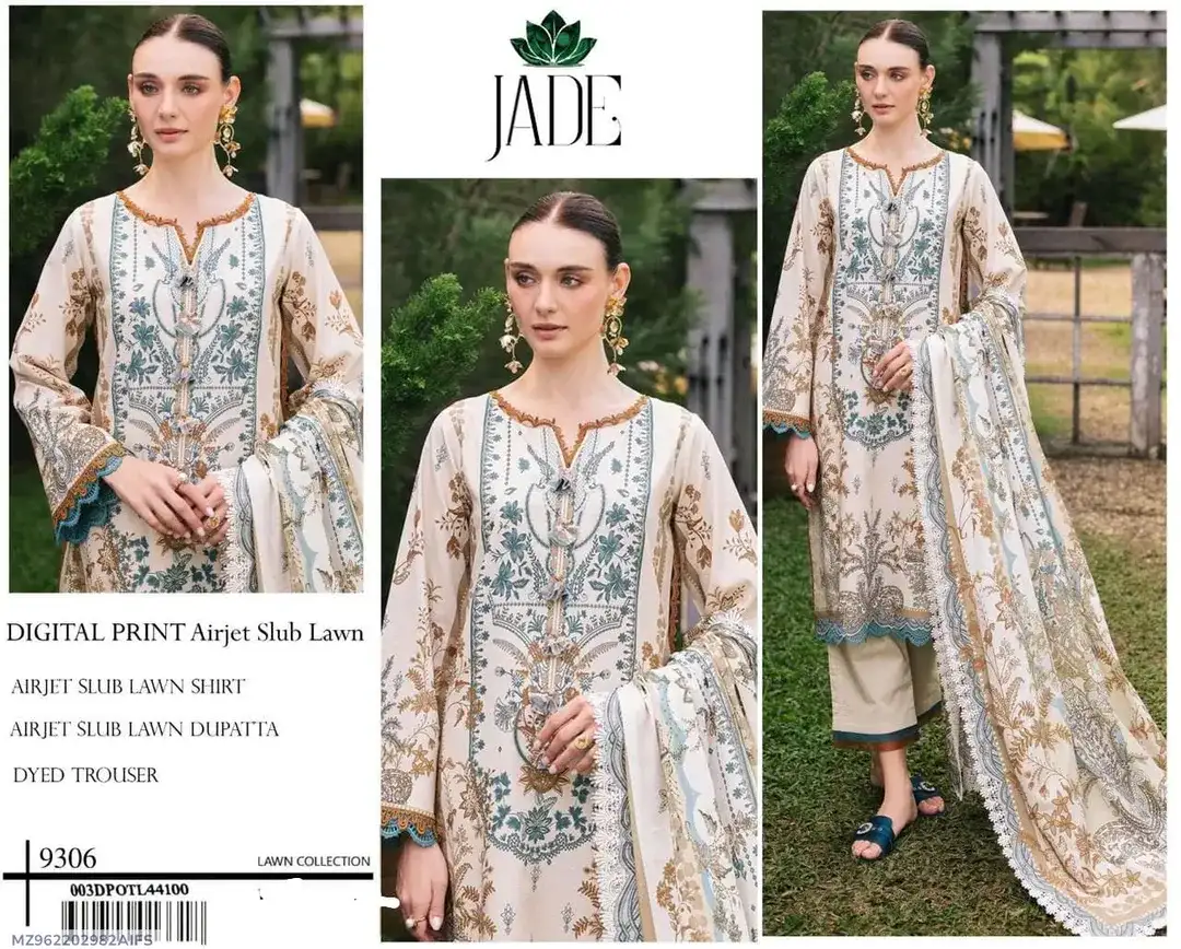 Jade Digital Print Lawn 3 Pcs Brown Set