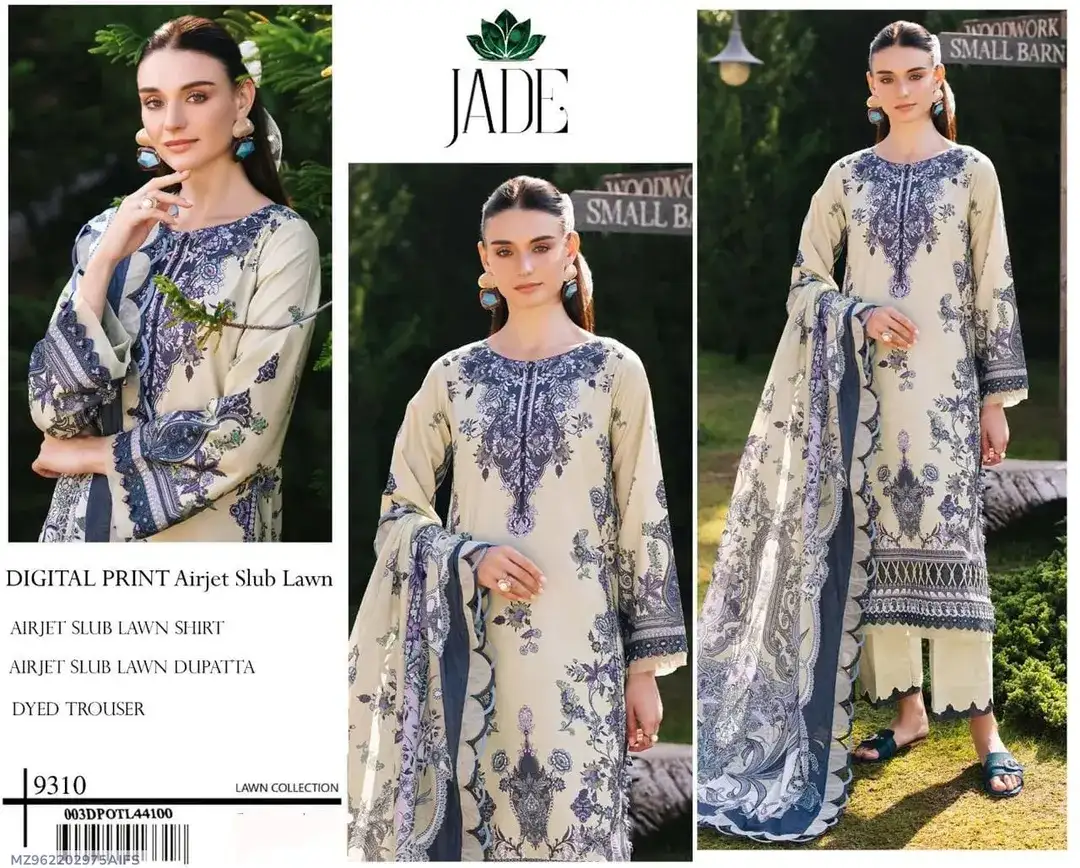 Jade Digital Print Lawn 3 Pcs Set Green