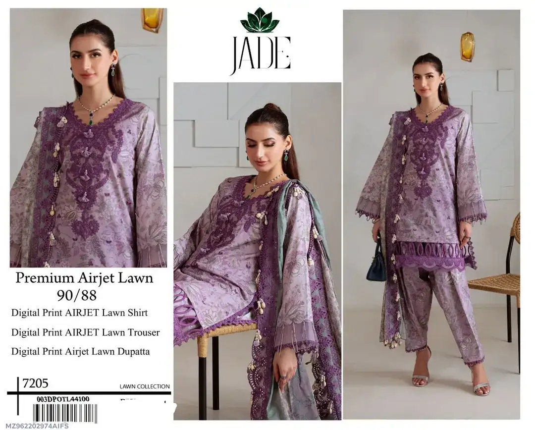 Jade Digital Print Lawn 3 Pcs Set Purple