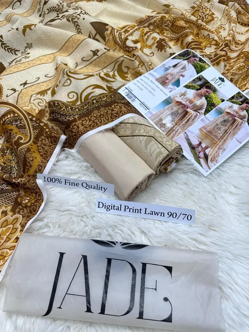 Jade Yellow Digital Print Lawn 3 Pcs Set