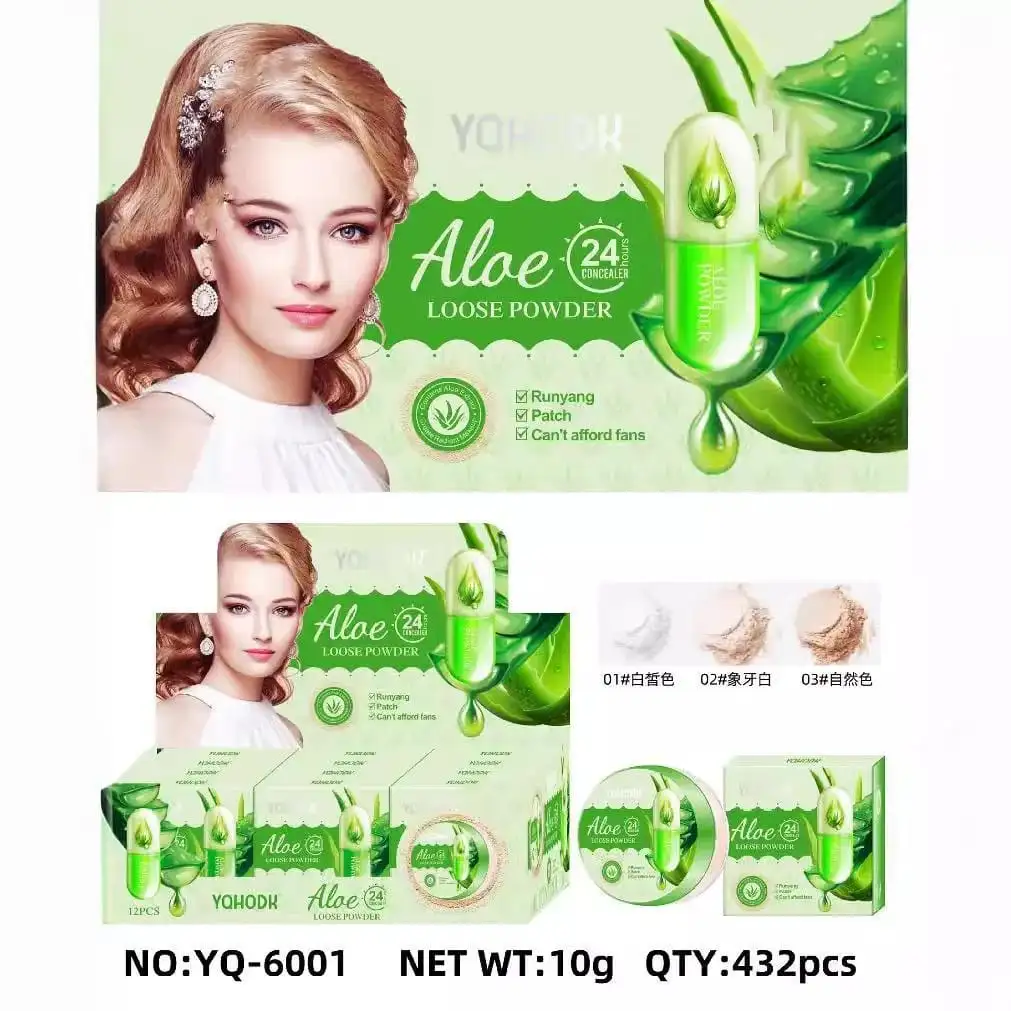 Korean Flawless Finish, 24 Hours, High Coverage Shiny Snail Loose Powder High Pigmented 1 Pc