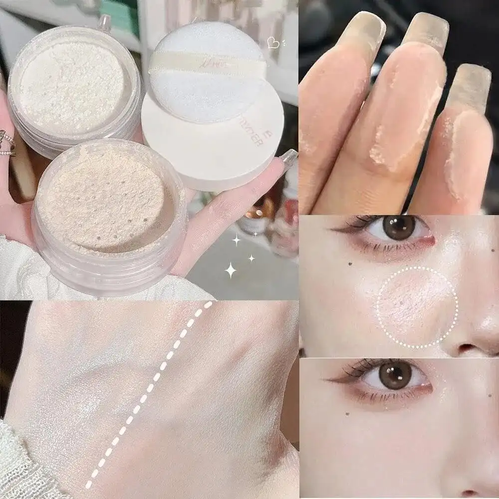 Korean Flawless Finish, 24 Hours, High Coverage Shiny Snail Loose Powder High Pigmented 1 Pc