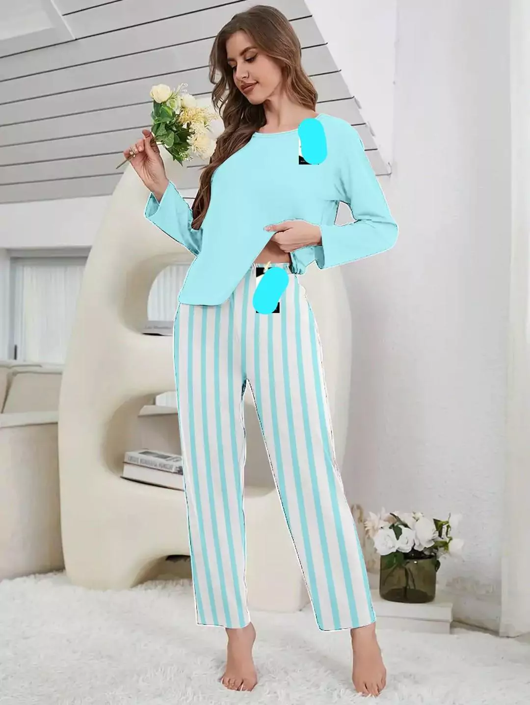 Lounge Wear New Category With Printed Trouser 2 Pcs LI148