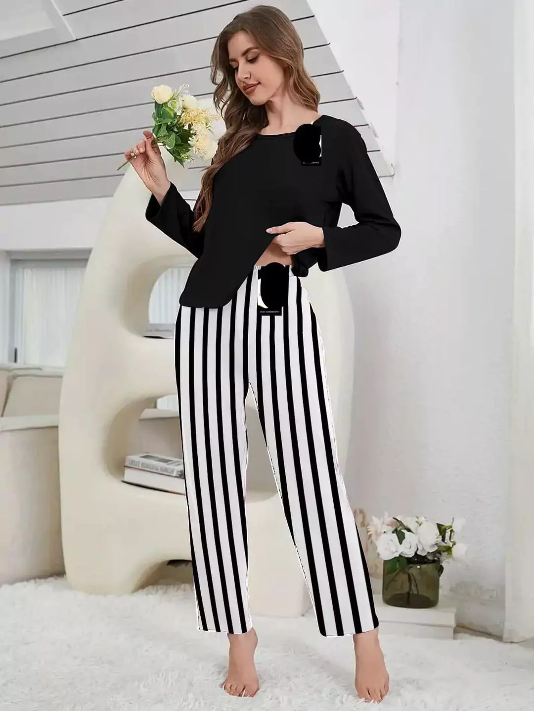 Lounge Wear New Category With Printed Trouser 2 Pcs LI149