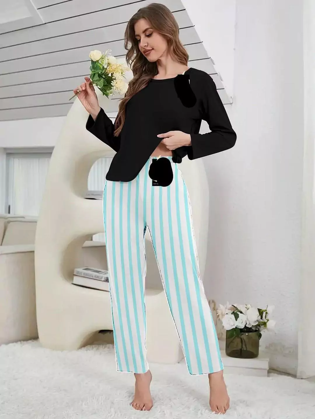 Lounge Wear New Category With Printed Trouser 2 Pcs LI152