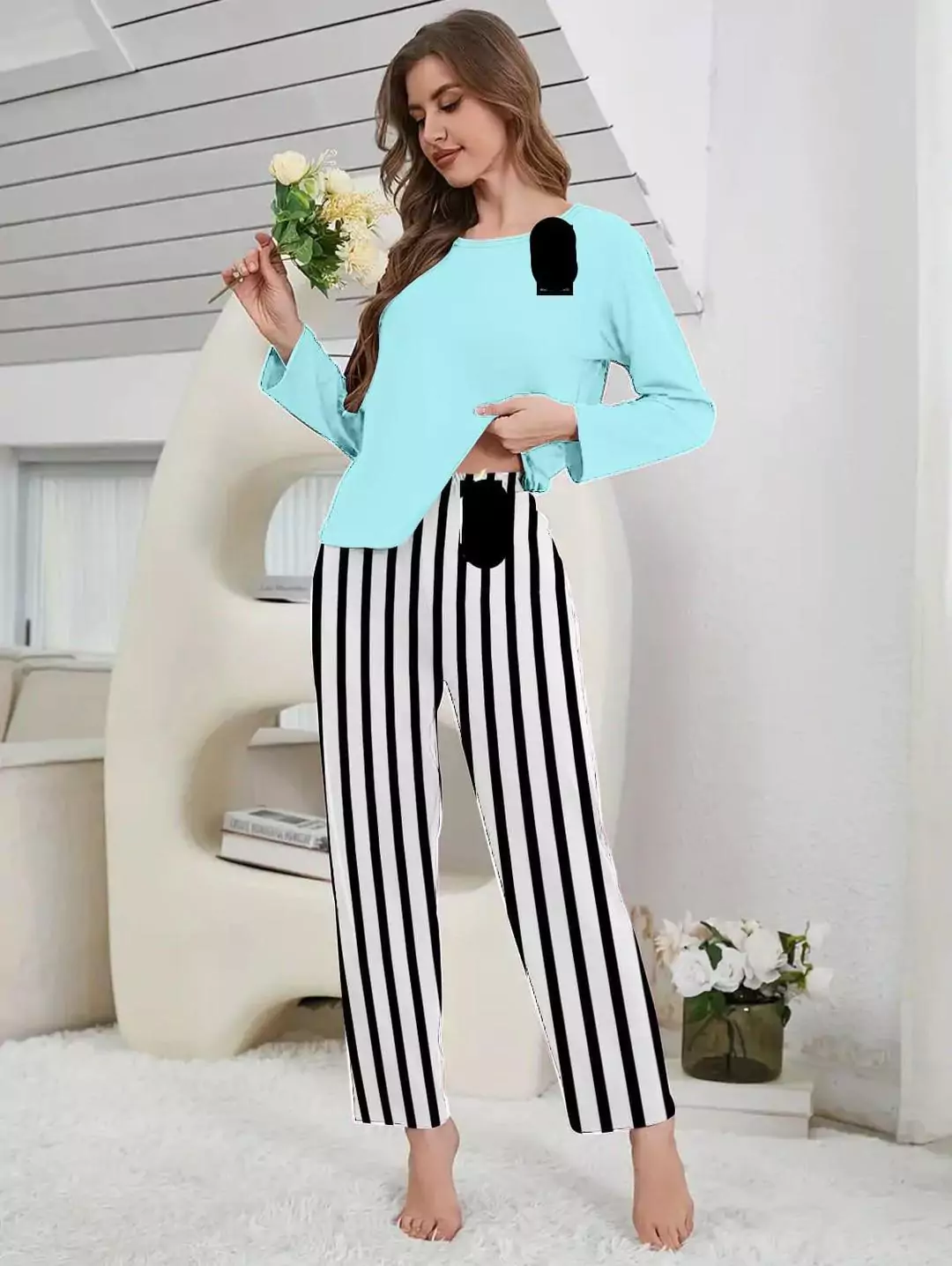 Lounge Wear New Category With Printed Trouser 2 Pcs LI154