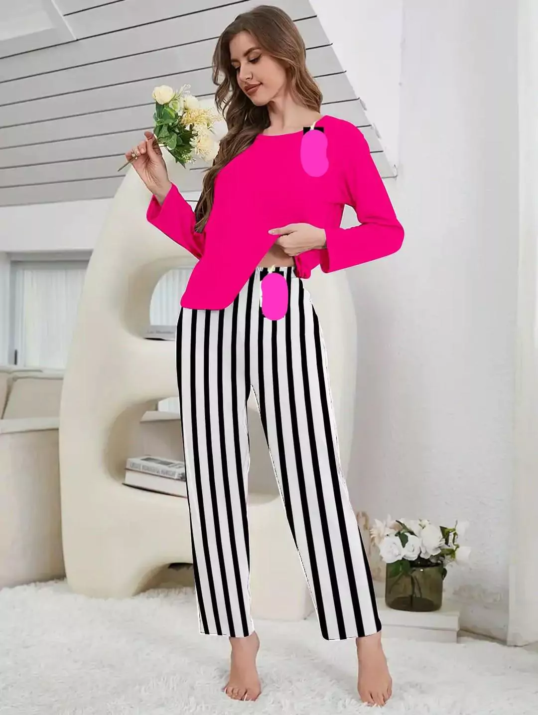 Lounge Wear New Category With Printed Trouser 2 Pcs LI157