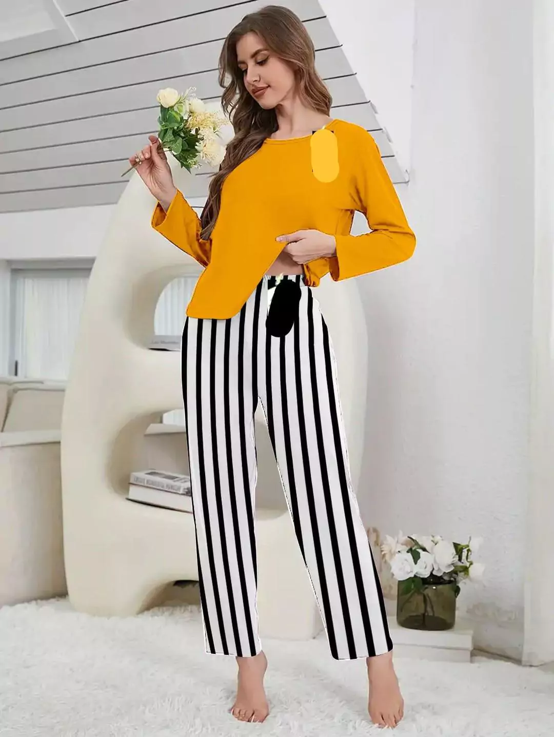 Lounge Wear New Category With Printed Trouser 2 Pcs LI160