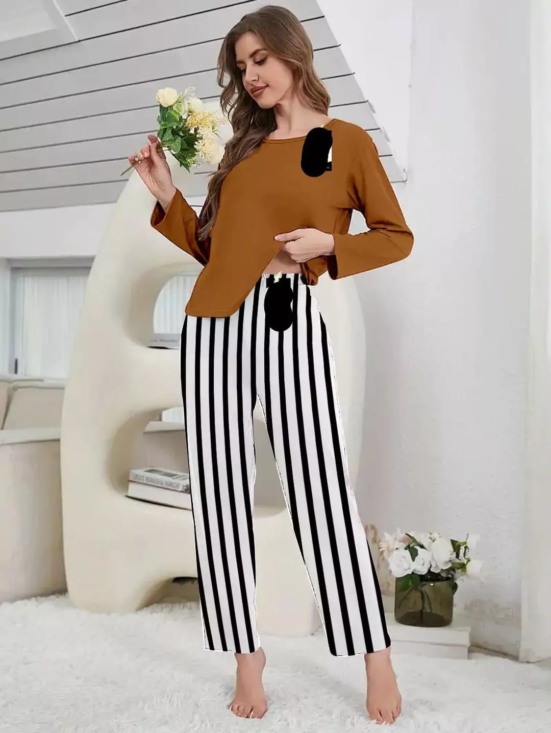 Lounge Wear New Category With Printed Trouser 2 Pcs LI162