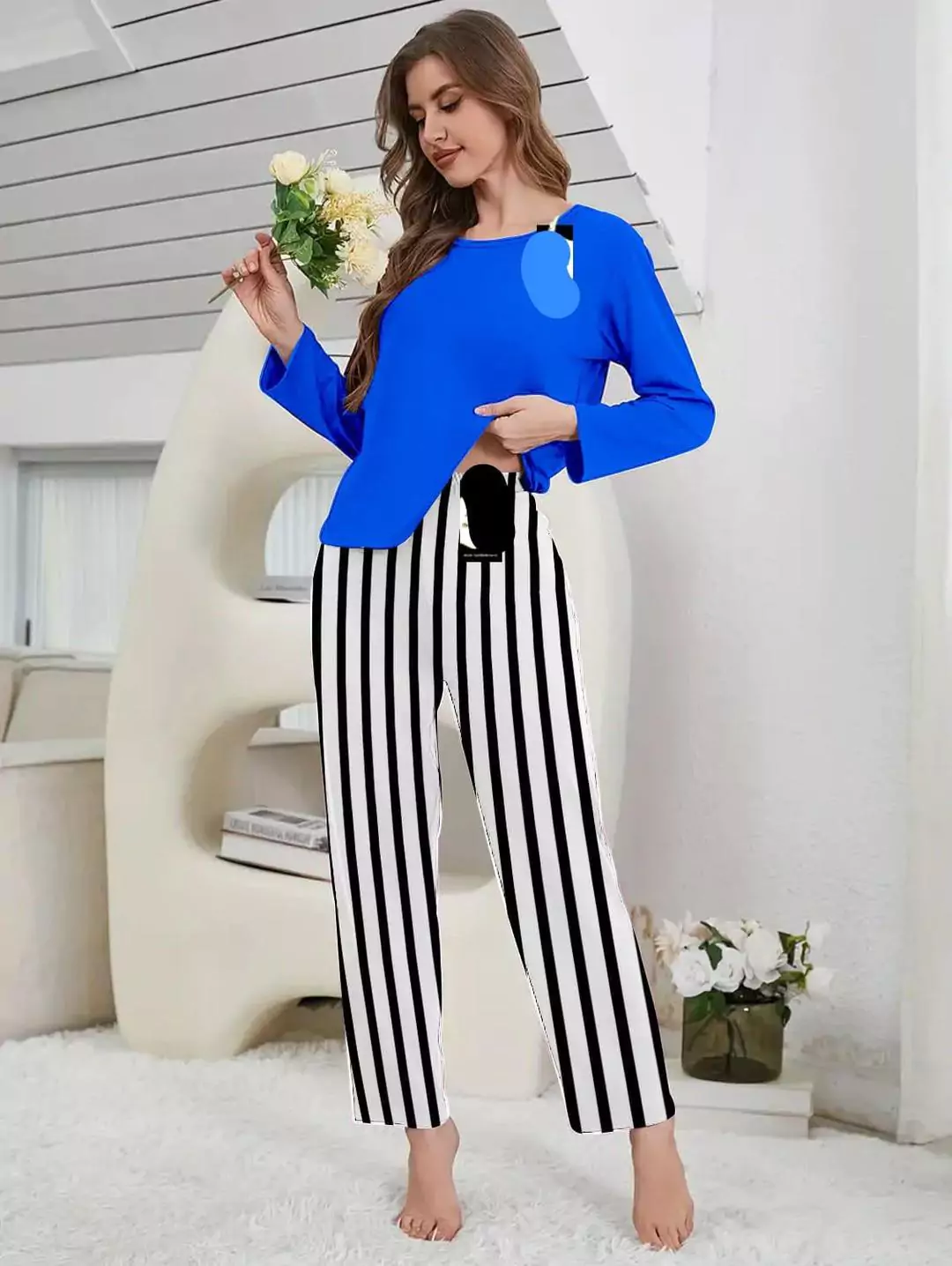 Lounge Wear New Category With Printed Trouser 2 Pcs LI163