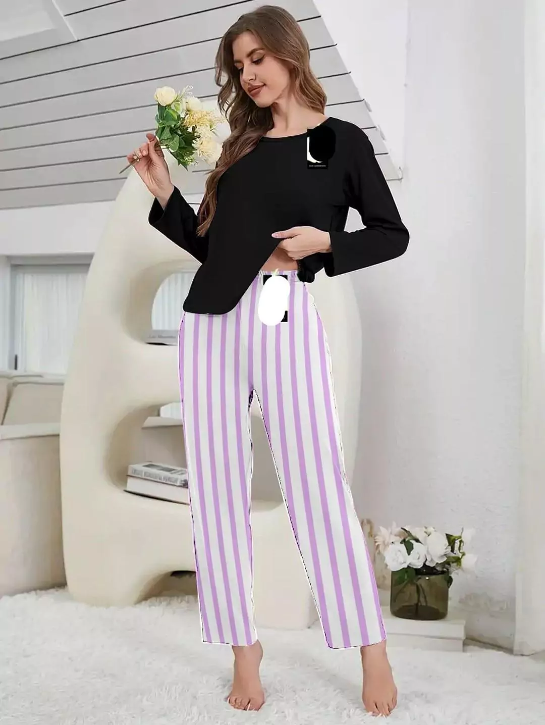 Lounge Wear New Category With Printed Trouser 2 Pcs LI165